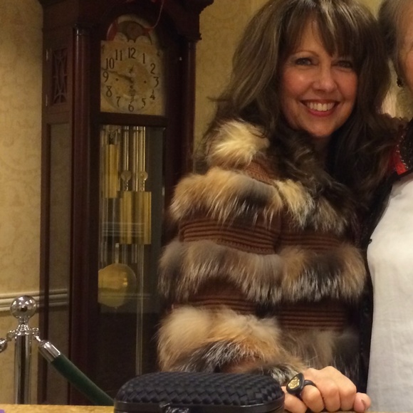 Jo No Fui Jackets & Blazers - Jo No Fui Brown Wool Sweater Coat with Fox Fur